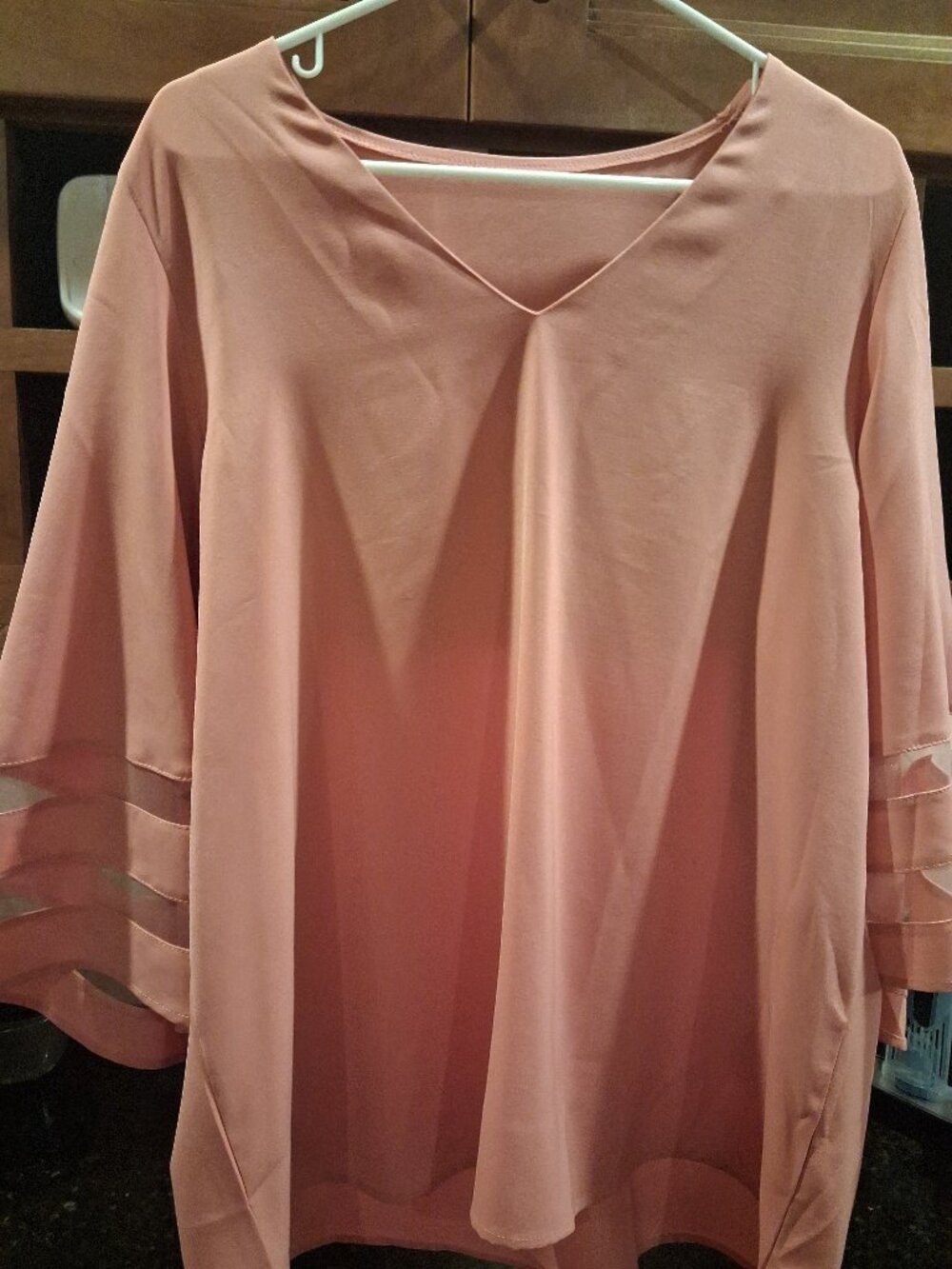 Pink V-Neck Women's Plus size Tunic XXL